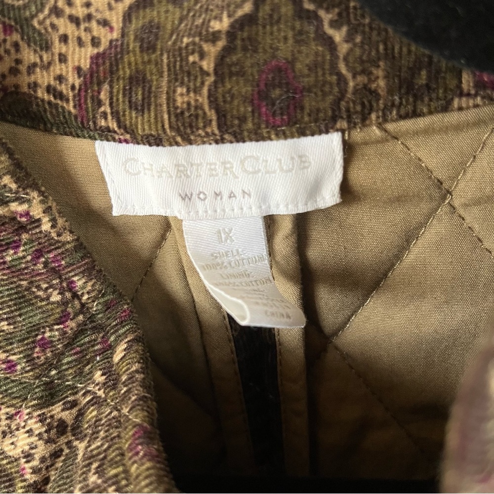 Patterned quilted jacket. 1X - Picture 11 of 11
